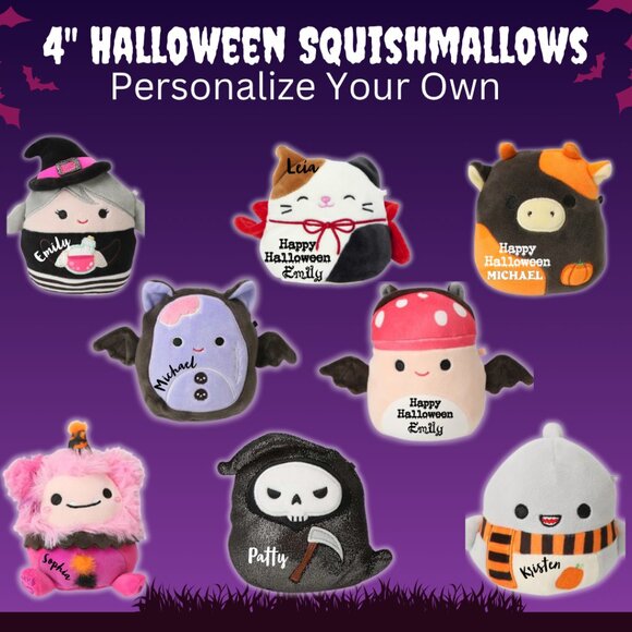 Halloween 4" Squishmallows Choose One! Includes Personalization With Name - Picture 1 of 9